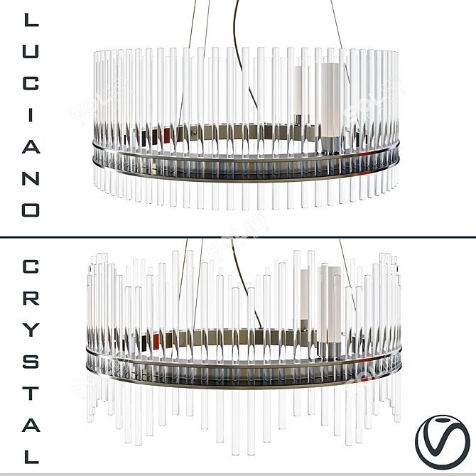 Elegant Luciano Crystal Chandelier 3D model image 1