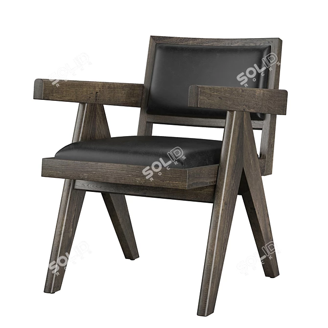 Elegant RH Jakob Dining Chair 3D model image 1