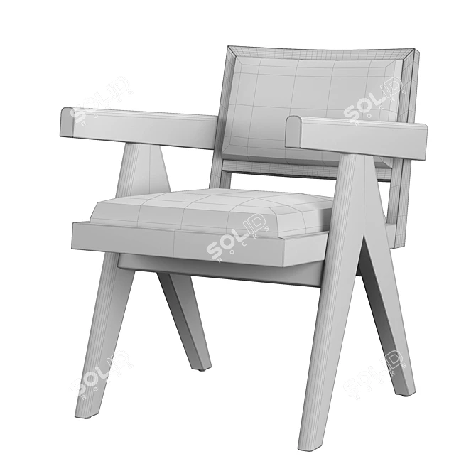 Elegant RH Jakob Dining Chair 3D model image 3