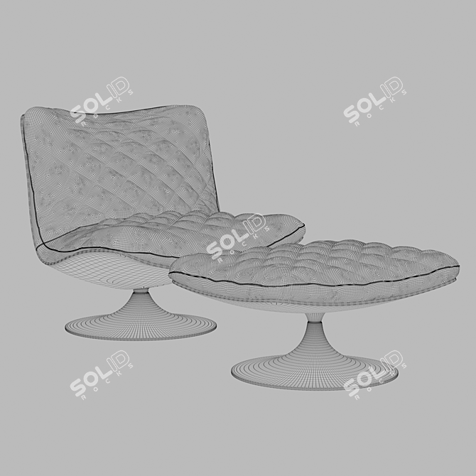 Elegant Velvet Armchair: 3D Model 3D model image 3