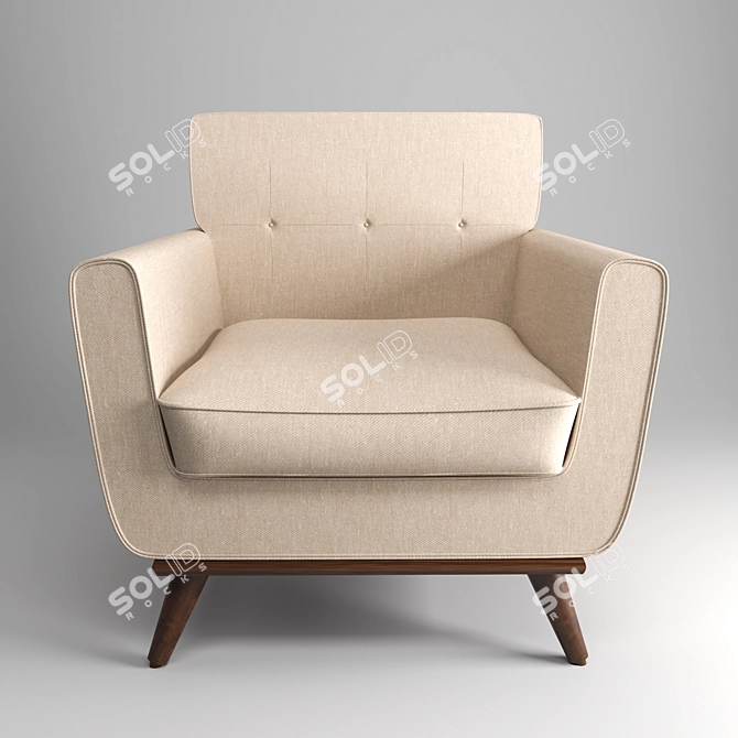 Compact Modern Armchair - H: 83 x L: 80 x W: 74 cm 3D model image 1