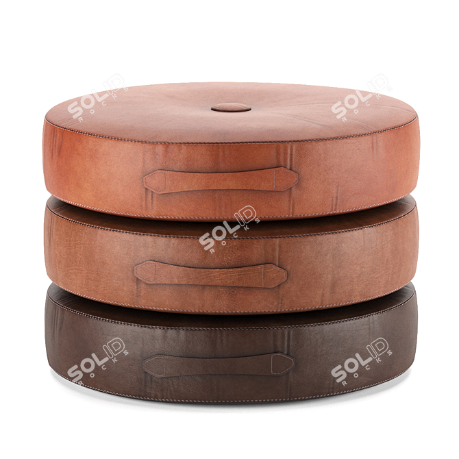 Saddle Leather Stacking Cushion 3D model image 1