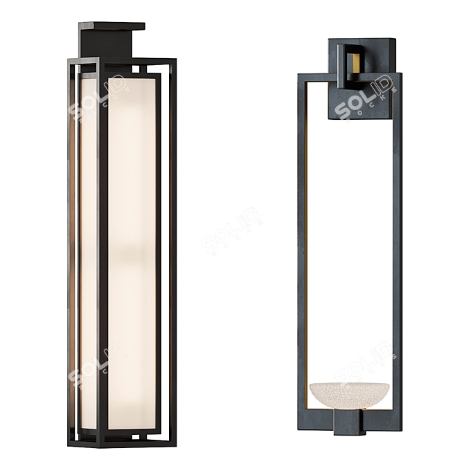 EICHHOLTZ Versus Wall Lamp: Black Finish with Off-White Shade 3D model image 1