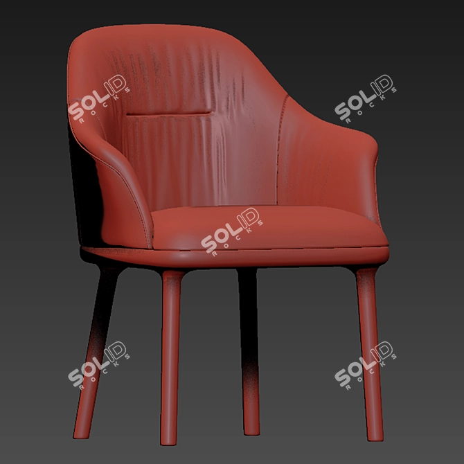 Elegant Remus Dining Chair Set 3D model image 2