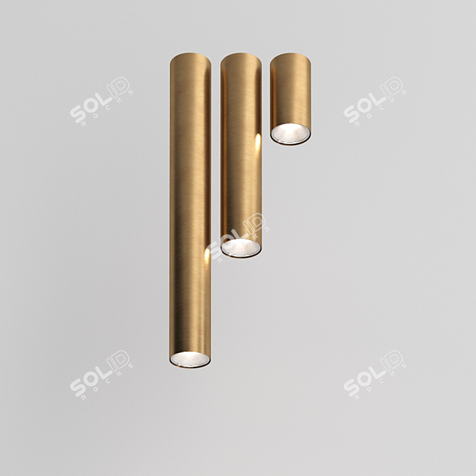 Sleek Brass Eye Pendant Light 3D model image 2