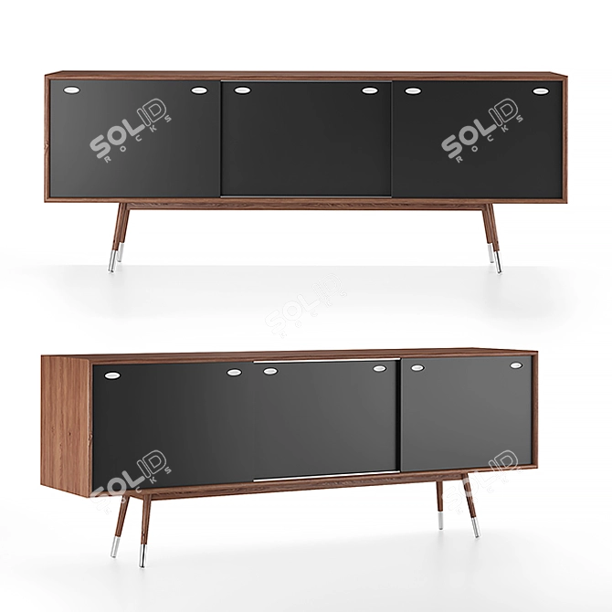 Naver AK 2860 Walnut Dresser 3D model image 1