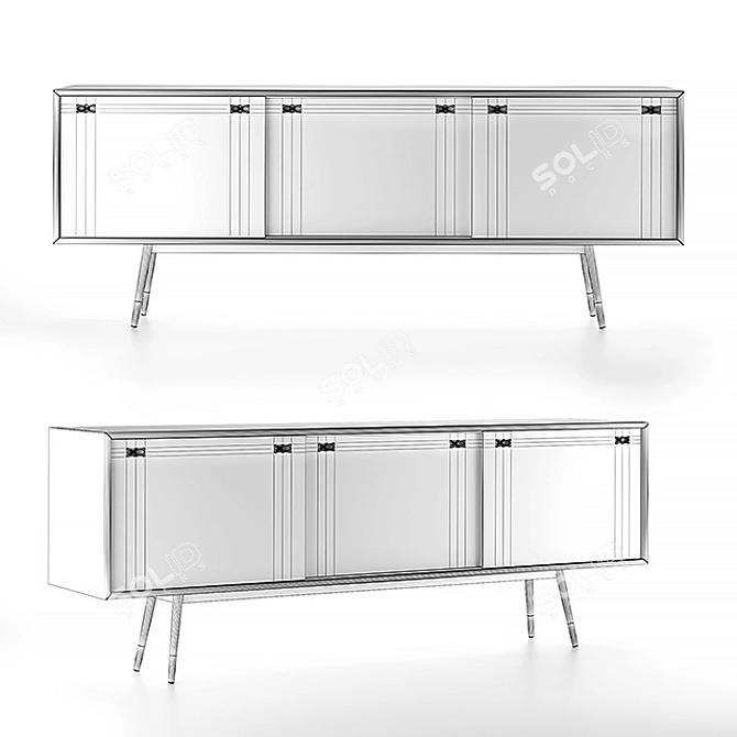 Naver AK 2860 Walnut Dresser 3D model image 2