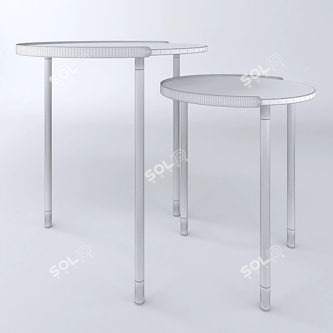 Modern Set of 2 ALINER CC0756M46 Tables 3D model image 2