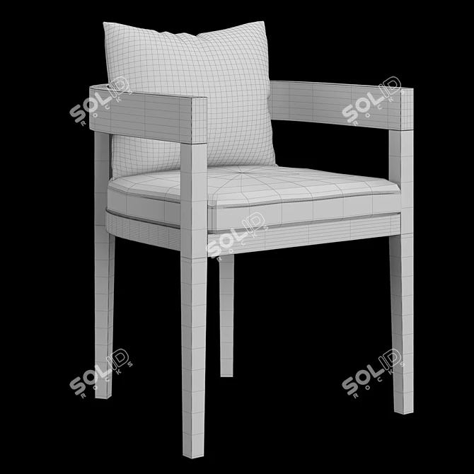 RH Balmain Dining Armchair | Elegant and Comfortable 3D model image 3