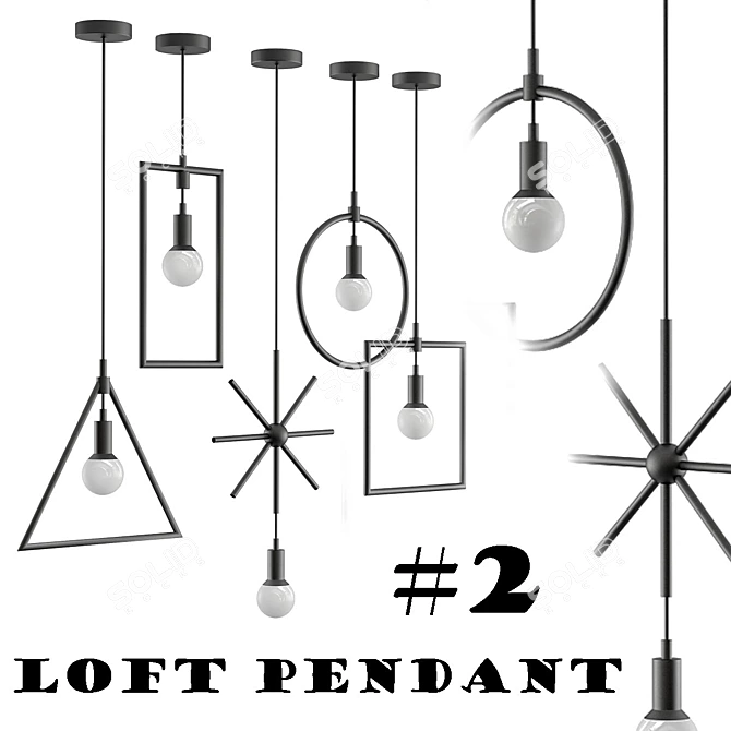 Modern Loft Pendant Collection 3D model image 1