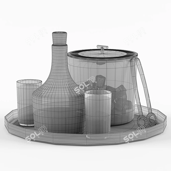 Elegant Bleecker Ice Bucket Set - A Perfect Blend of Style and Function 3D model image 2