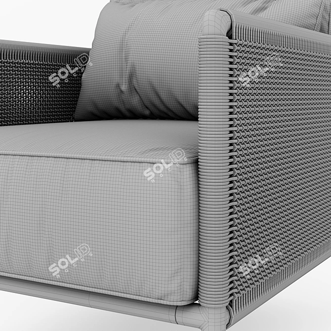 Elegant Outdoor Lounge Armchair 3D model image 3