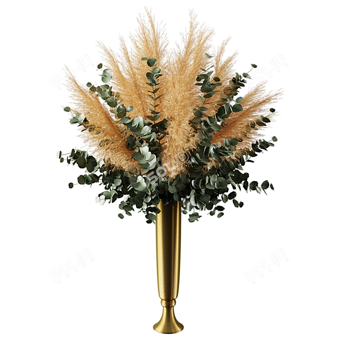 Pampas Grass & Eucalyptus Bouquet 3D model image 2