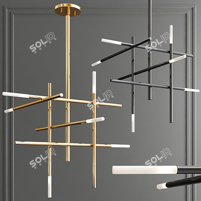 Elegant Traverse Chandelier 3D model image 1