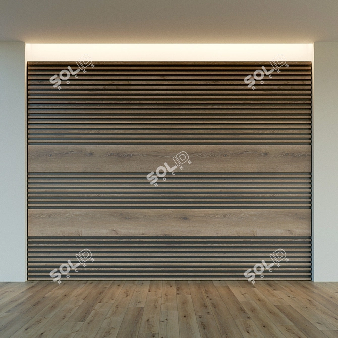 Wooden Decorative 3D Wall Panel 3D model image 2
