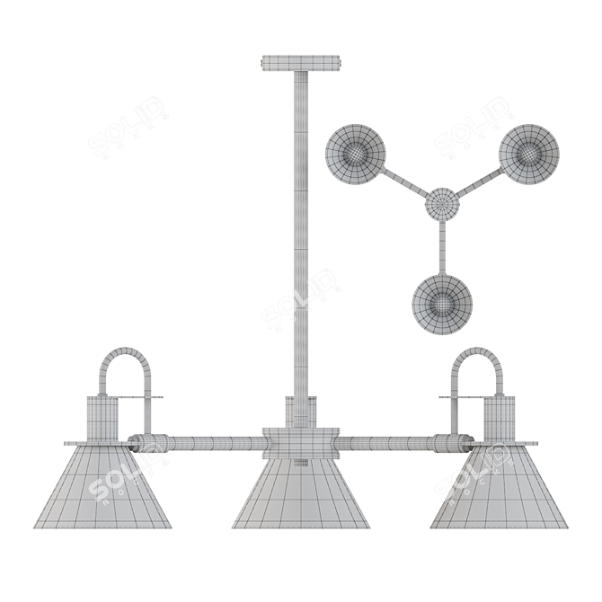 Industrial Minimalist Chandelier: Lampatron CODA 3D model image 3