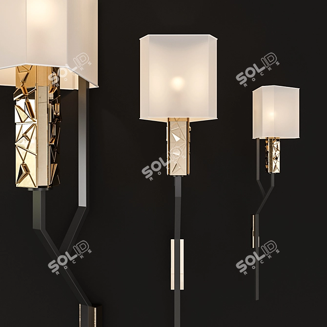 Officina Luce CREA Wall Lamps: Elegant 1-Light Illumination 3D model image 1