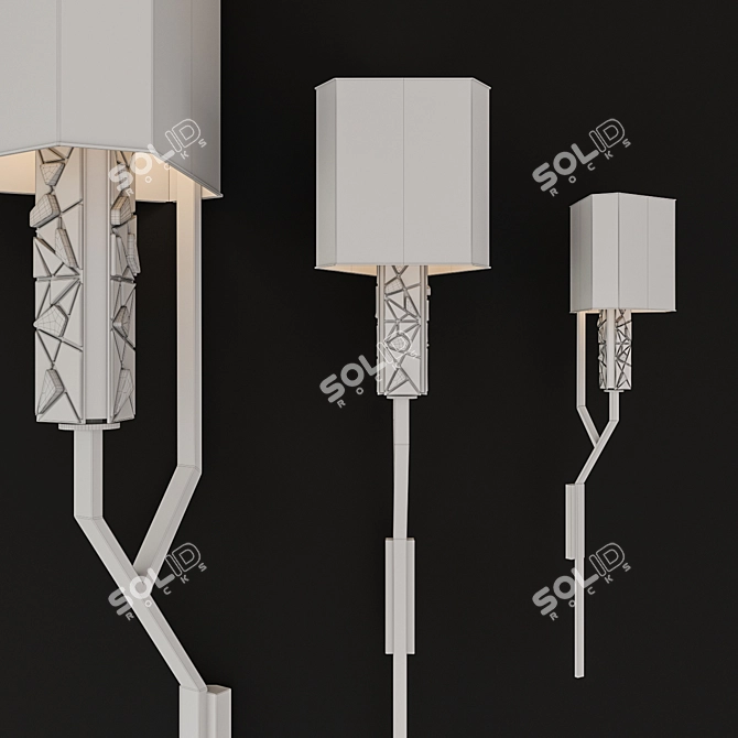 Officina Luce CREA Wall Lamps: Elegant 1-Light Illumination 3D model image 2