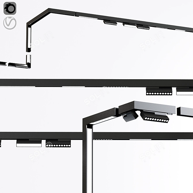 Modern Ceiling Track Light: 3dsmax 2011, obj format, Vray & Corona 3D model image 1