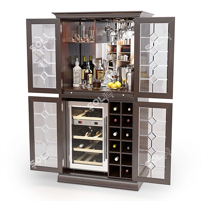 Firenze Wine Armoire: Elegant and Functional 3D model image 1