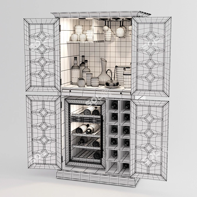 Firenze Wine Armoire: Elegant and Functional 3D model image 3