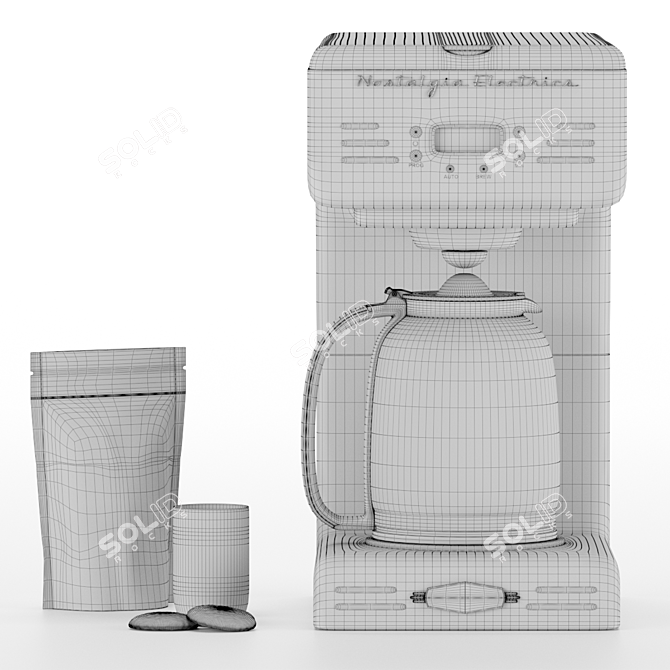 Retro 12-Cup Coffee Maker: Nostalgic Brew Delight 3D model image 3