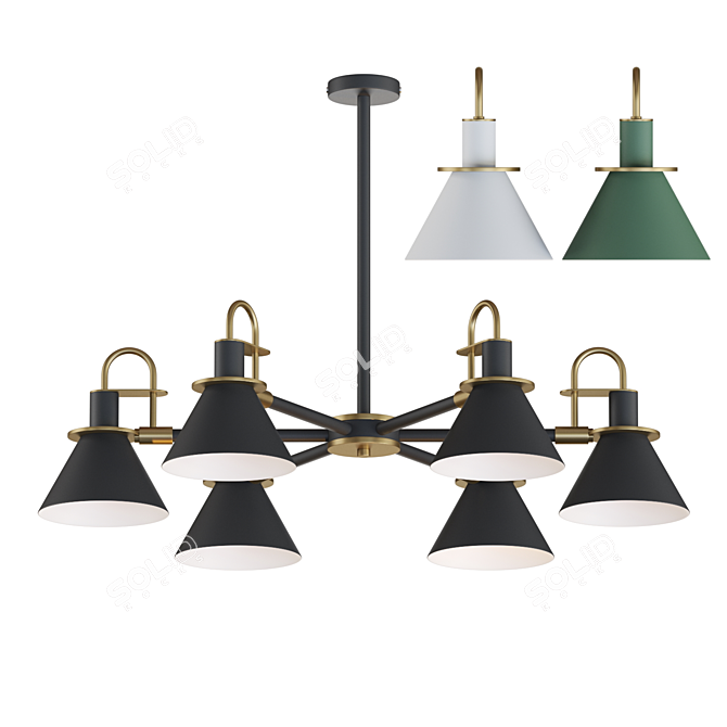 Industrial Minimalist Lampatron CODA 6: Sleek Design & Versatile Lighting 3D model image 1