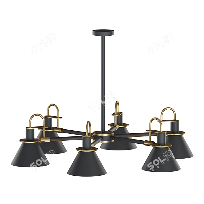 Industrial Minimalist Lampatron CODA 6: Sleek Design & Versatile Lighting 3D model image 2