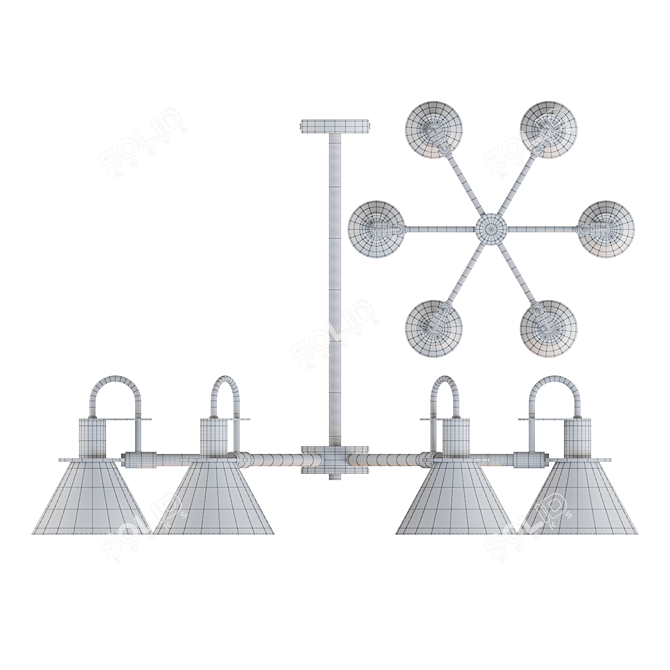 Industrial Minimalist Lampatron CODA 6: Sleek Design & Versatile Lighting 3D model image 3