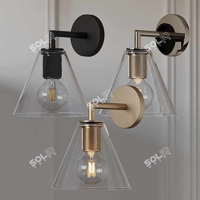 Industrial Funnel Sconce Standout Design 3D model image 1