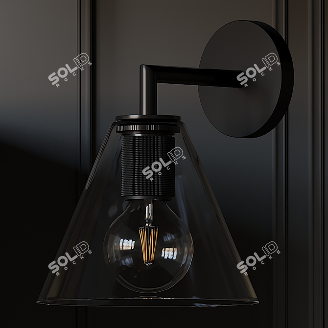 Industrial Funnel Sconce Standout Design 3D model image 2