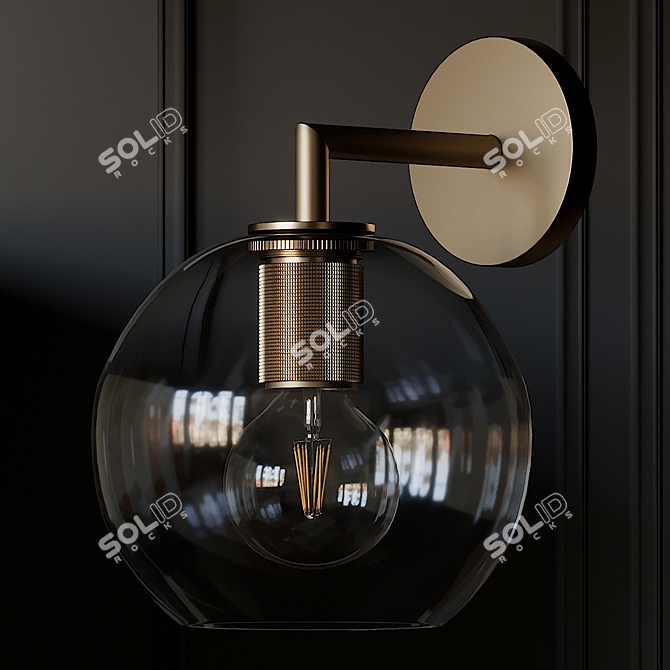 Sophisticated Globe Shade Sconce - 3 Material Options 3D model image 3