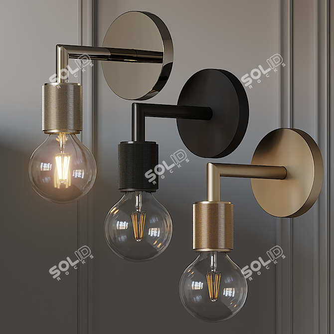 Industrial Socket Single Sconce 3D model image 1