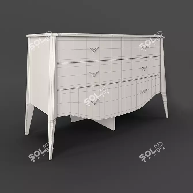 Elegant Cherry Veneer Dresser 3D model image 2