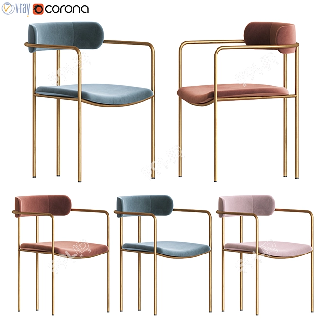 Elegant Lenox Dining Chair: West Elm 3D model image 1