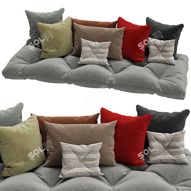 Stylish Set of 6 Decorative Pillows 3D model image 1