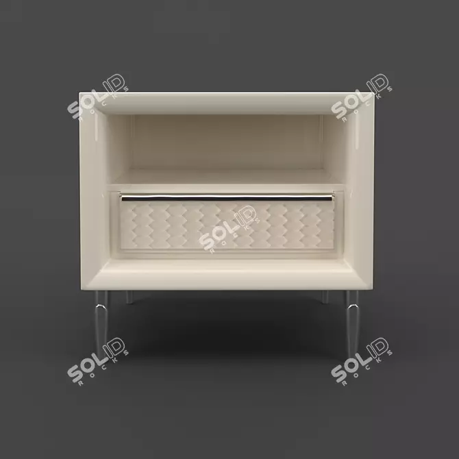 Pearl White Bedside Table: Fratelli Barri ROMA 3D model image 1