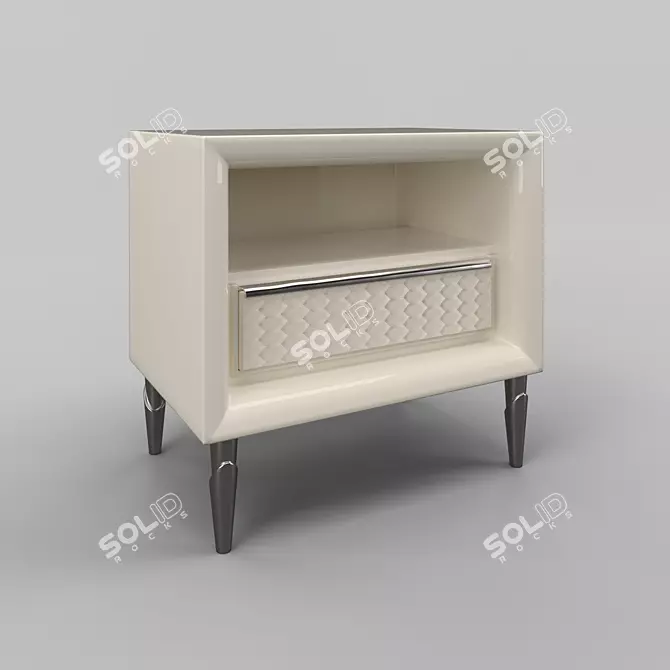 Pearl White Bedside Table: Fratelli Barri ROMA 3D model image 2