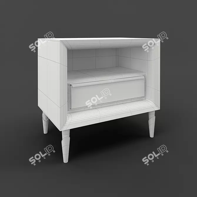 Pearl White Bedside Table: Fratelli Barri ROMA 3D model image 3