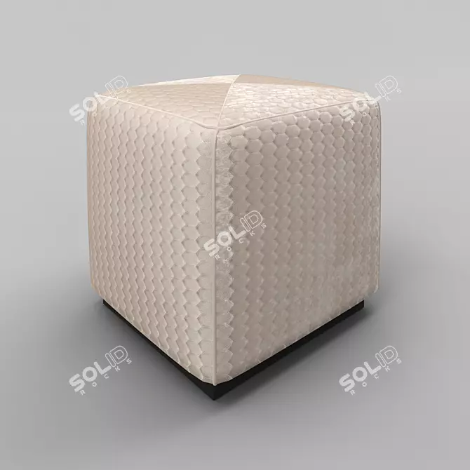 FORLI Pouf by FRATELLI BARRI: Black Gloss Lacquer 3D model image 2