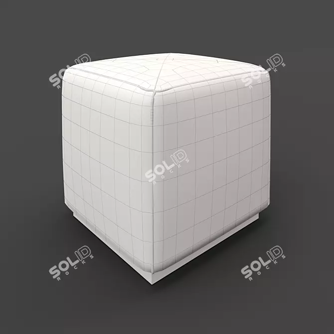 FORLI Pouf by FRATELLI BARRI: Black Gloss Lacquer 3D model image 3