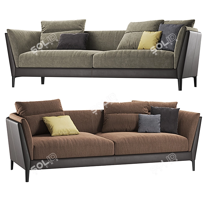  Poltrona Frau Bretagne: Sleek and Stylish 2-Seater Sofas 3D model image 1