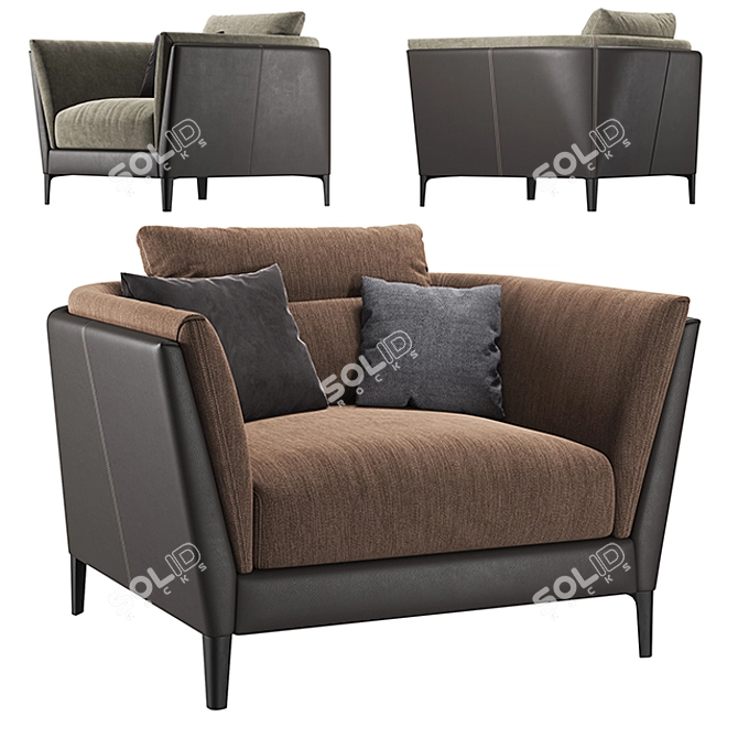 Elegant Poltrona Frau Bretagne Armchair 3D model image 1