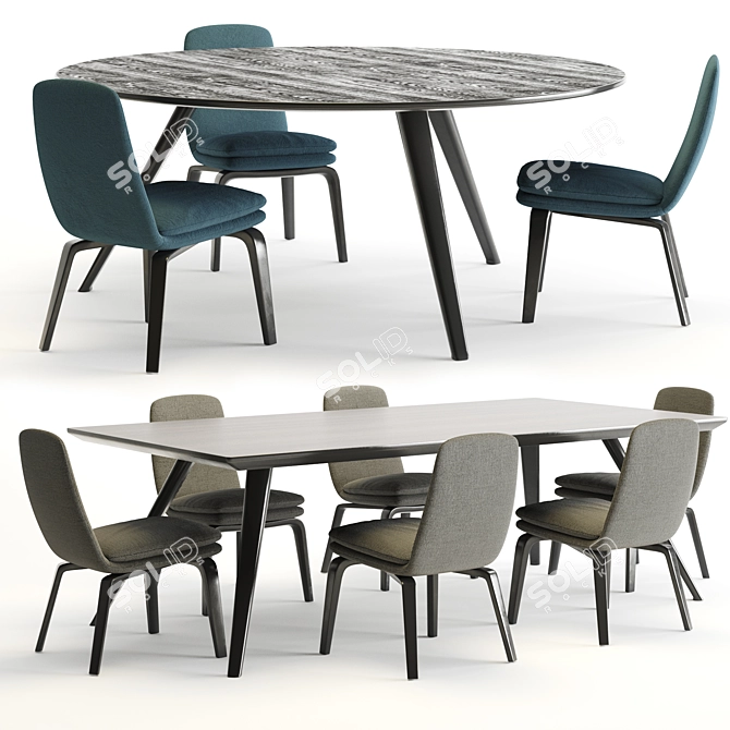 Sleek Minotti Evans Table 3D model image 1