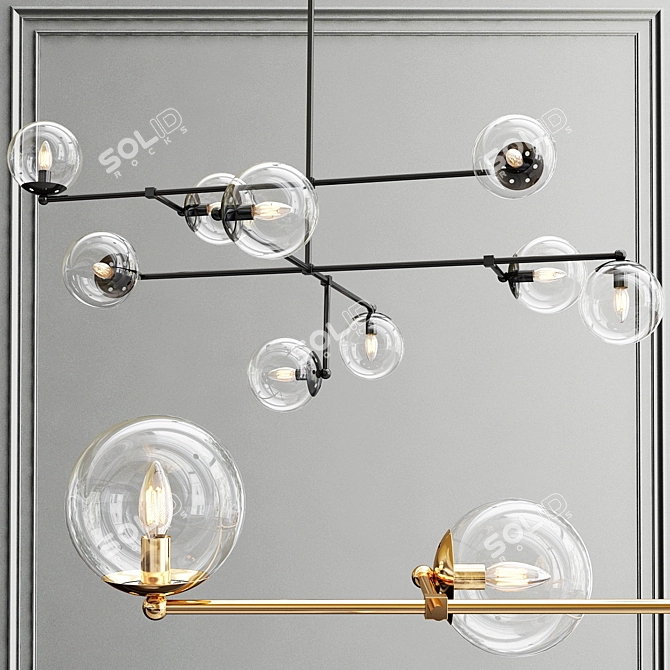 Communique 9-Light Modern Chandelier 3D model image 1