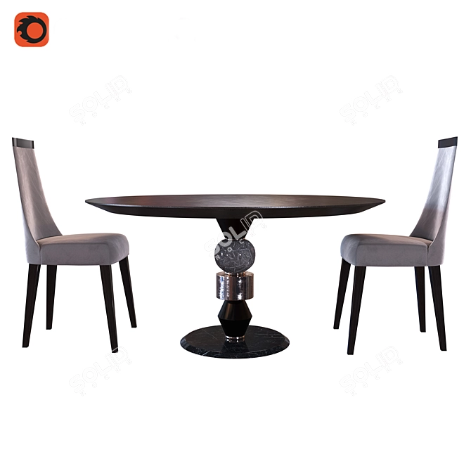 Pandora Table & Scanone Chair Set 3D model image 1