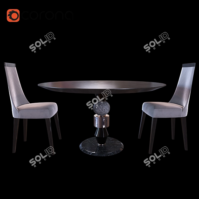 Pandora Table & Scanone Chair Set 3D model image 2
