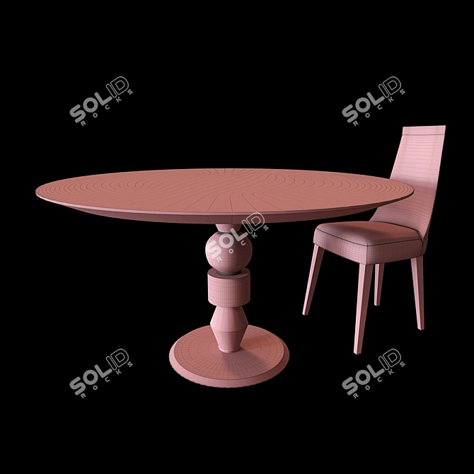 Pandora Table & Scanone Chair Set 3D model image 3