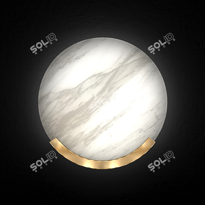 Chic Stone Wall Lamp 3D model image 1