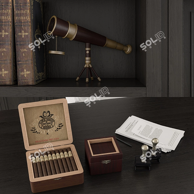 Elegant Executive Office Set 3D model image 2